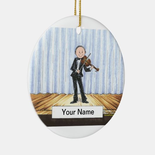 Vioolspeler - Mannelijk Keramisch Ornament (Rechts)