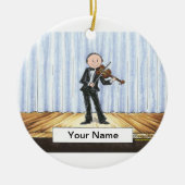 Vioolspeler - Mannelijk Keramisch Ornament (Voorkant)