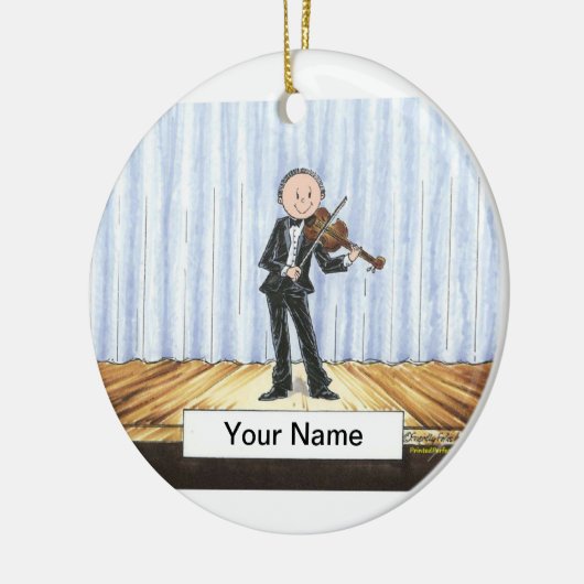 Vioolspeler - Mannelijk Keramisch Ornament (Links)