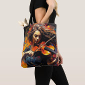 Vioolspeler Muziek Schilderen Abstracte Art Decor Tote Bag (Dichtbij)