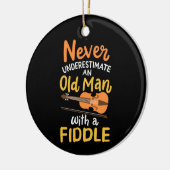 Vioolspeler - Oude man met een viool Keramisch Ornament (Links)