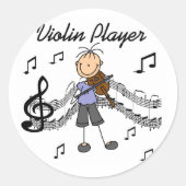 Vioolspeler Stickers Sticker (Voorkant)