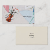 Vioolspeler Zakkaartje Visitekaartje (Voorkant / Achterkant)