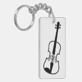 Viooltekensleutelhanger voor violist of musicus sleutelhanger (Voorkant Links)