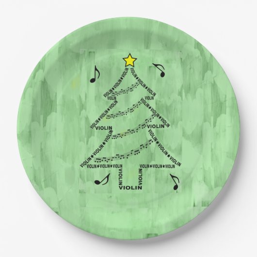 Viooltekst Kerstboom Papieren Bordje (Voorkant)
