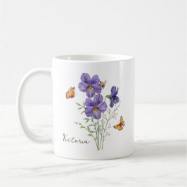 Viooltje geboortemaand bloem koffiemok