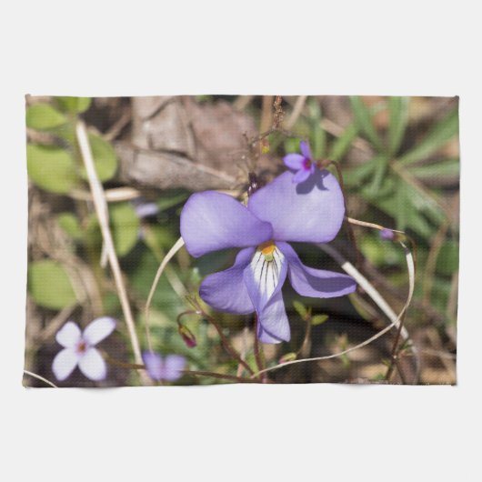 Viooltje met Bluets Theedoek (Horizontaal)