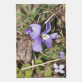 Viooltje met Bluets Theedoek (Verticaal)