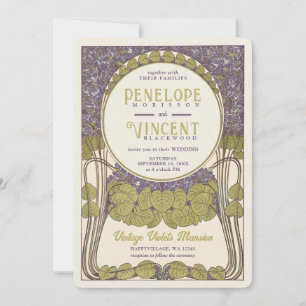  viooltjes bruiloft uitnodiging