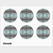 Viooltjes en lampen ronde sticker (Vel)