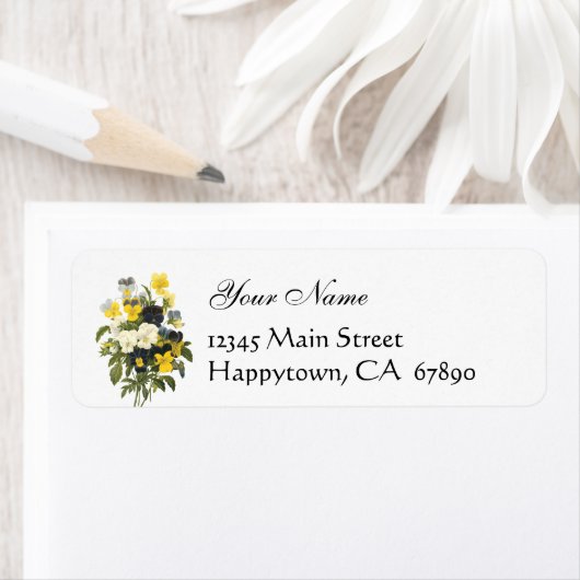 Viooltjes en Pansy Flowers Retouradres Labels (Insitu)