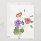 Viooltjes en papavers feestdagenkaart (Voorkant)