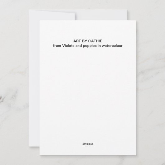 Viooltjes en papavers feestdagenkaart (Achterkant)
