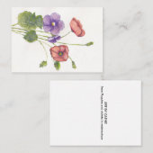Viooltjes en papavers notitiekaartje (Voorkant / Achterkant)