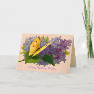  Viooltjes en Vlinder Kaart