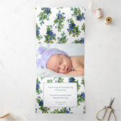 Viooltjes en wintertakken met dennen Foto Drieluik Wenskaart (Binnen)