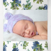 Viooltjes en wintertakken met dennen Foto Drieluik Wenskaart (Binnenkant midden)