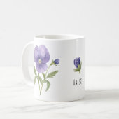 Viooltjes februari geboortebloem koffiemok (Voorkant links)