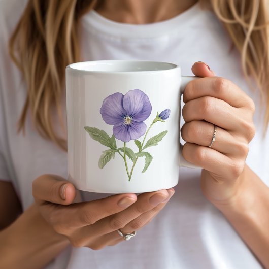 Viooltjes februari geboortebloem koffiemok