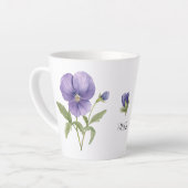 Viooltjes februari geboortebloem latte mok (Linkerhoek)