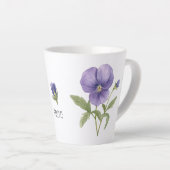Viooltjes februari geboortebloem latte mok (Rechterhoek)