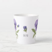 Viooltjes februari geboortebloem latte mok (Voorkant)