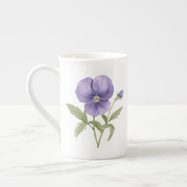 Viooltjes februari geboortebloem porselein kop