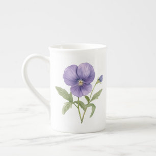 Viooltjes februari geboortebloem porselein kop