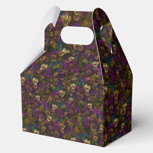 Viooltjes [goud] cadeau dozen bedankdoosjes (Voorkant)