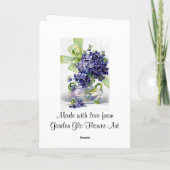 viooltjes Groeten Kaart (Achterkant)