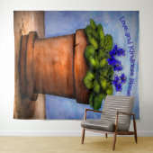 Viooltjes in bloei wandkleed (In Situ (horizontaal))