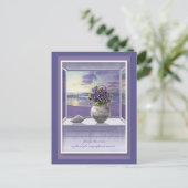 viooltjes in een maanjar briefkaart (Staand voorkant)