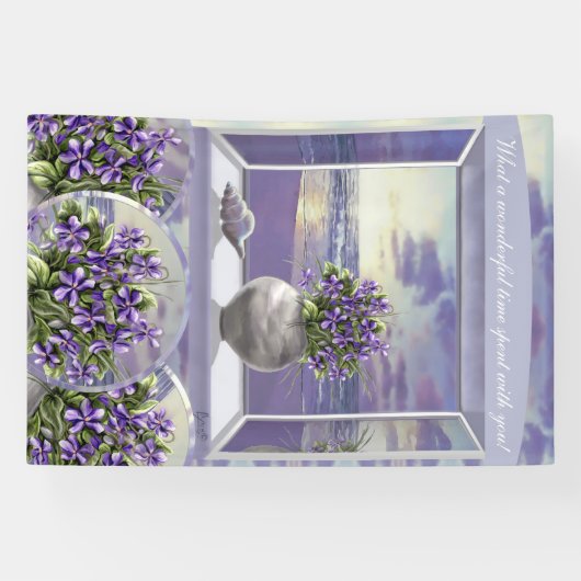 viooltjes in een maanjar spandoek (Horizontaal)