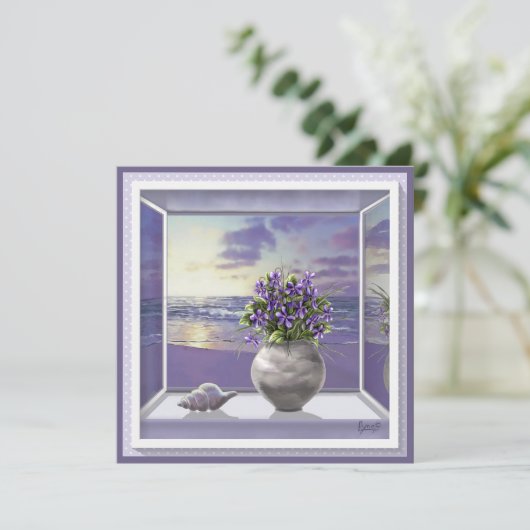 Viooltjes in een maanpot (Staand voorkant)