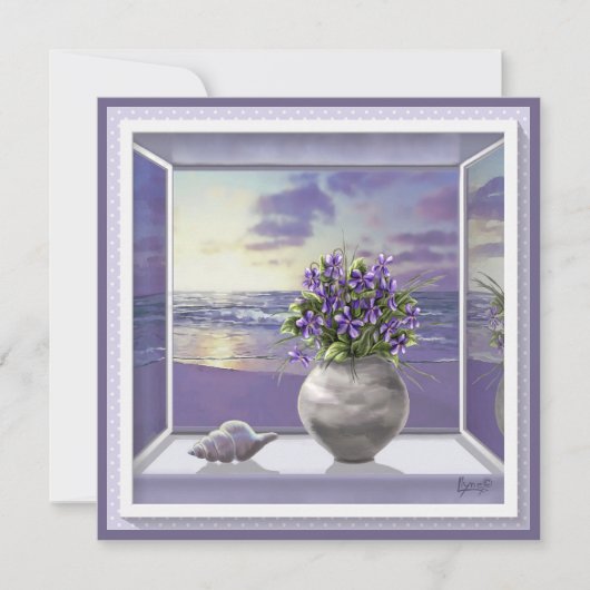 Viooltjes in een maanpot (Voorkant)