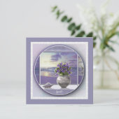 Viooltjes in een maanpot (Staand voorkant)