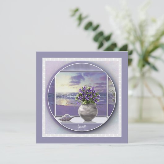 Viooltjes in een maanpot (Staand voorkant)