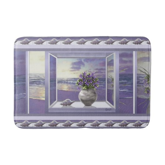 Viooltjes in een maanpot badmat (Voorkant)