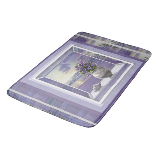 Viooltjes in een maanpot badmat (Gekanteld)