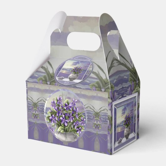 Viooltjes in een maanpot bedankdoosjes (Achterkant)