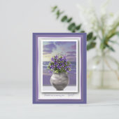 Viooltjes in een maanpot briefkaart (Staand voorkant)