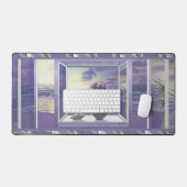 Viooltjes in een maanpot bureaumat (Keyboard & Muis)