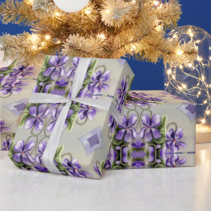 Viooltjes in een maanpot cadeaupapier