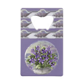 Viooltjes in een maanpot creditkaart flessenopener (Achterkant)
