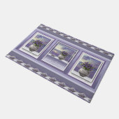 Viooltjes in een maanpot deurmat (Schuin)