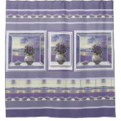 Viooltjes in een maanpot douchegordijn (Voorkant)