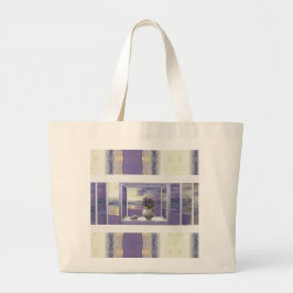 Viooltjes in een maanpot grote tote bag
