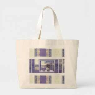 Viooltjes in een maanpot grote tote bag