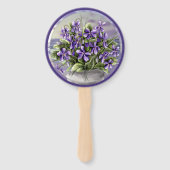 Viooltjes in een maanpot handwaaier (Achterkant)