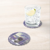 Viooltjes in een maanpot kartonnen onderzetters (Insitu)